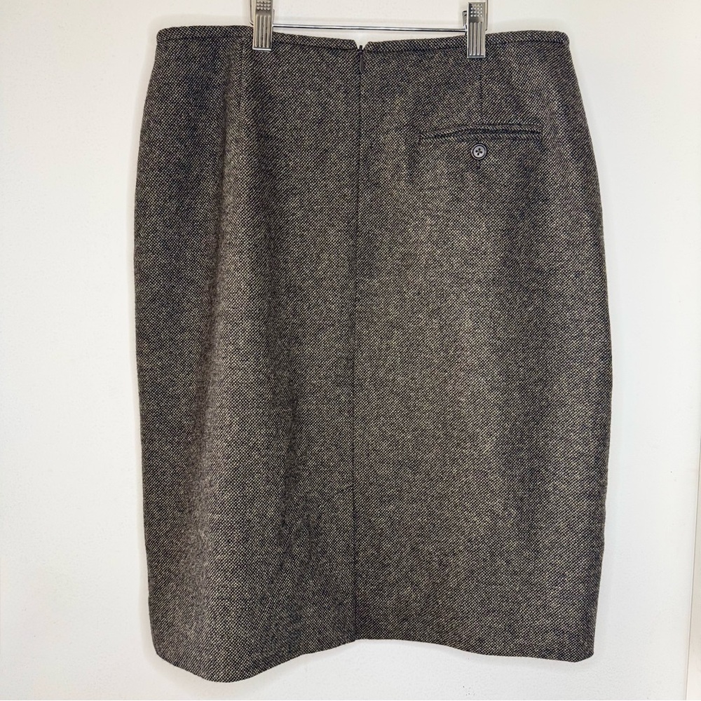 Lauren Ralph Lauren Tweed Lambswool Brown Pencil Skirt Women’s 12 - Picture 5 of 5